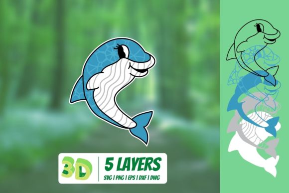 3D Dolphin SVG for Creative Publishing