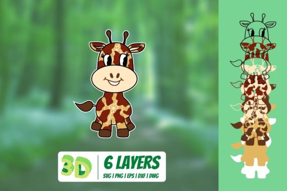 3D Giraffe SVG for Branding and Packaging