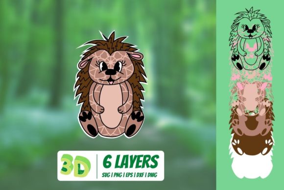 3D Hedgehog SVG for Branding