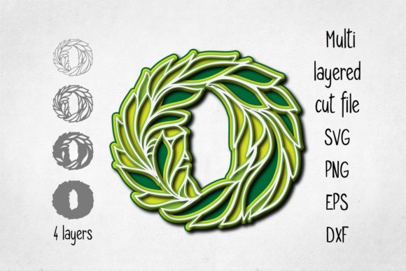 3D Layered Alphabet Letter O for SVG & Shadow Boxes