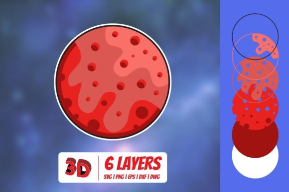 3D Mars SVG for Branding and Packaging