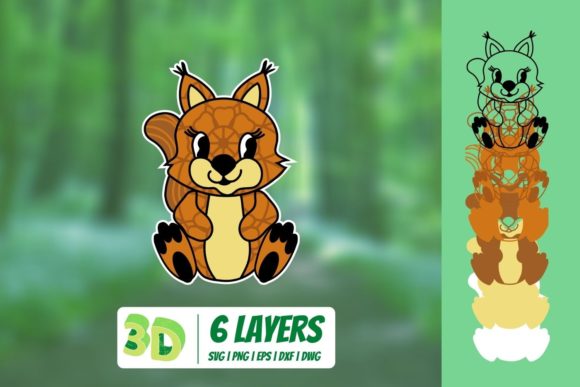3D Squirrel SVG for Editorial Design