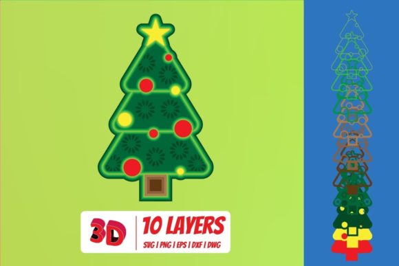 3D SVG Christmas Tree Design