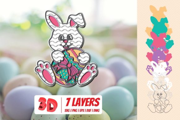 3D SVG Easter Bunny for Creative Projects