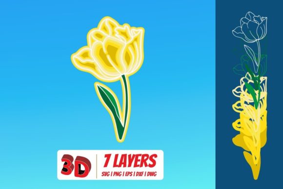 3D Tulip SVG for Editorial Design