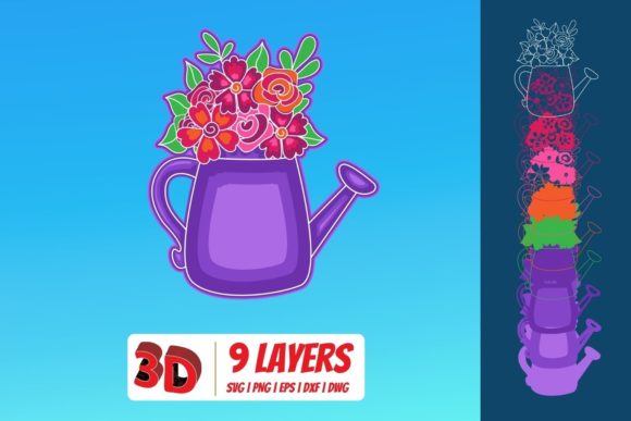 3D Watering Can SVG