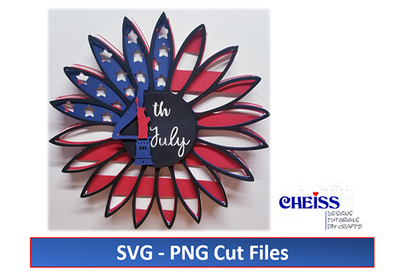 4th of July Sunflower Design SVG