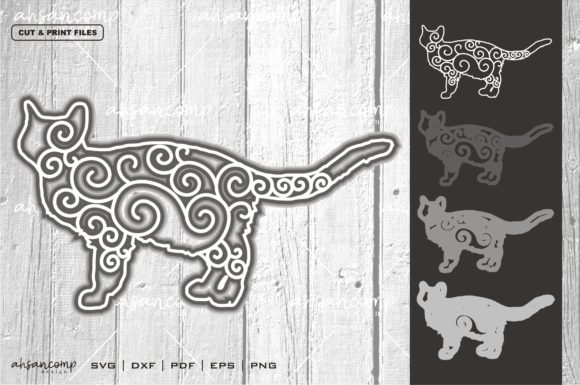 Cat 13 Vector SVG 3D Layered