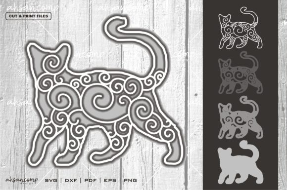 Cat 5 Vector SVG 3D Layered