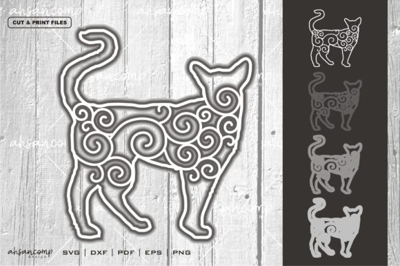 Cat 7 Vector SVG 3D Layered