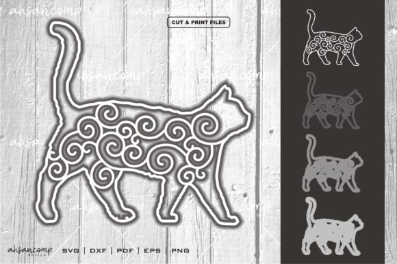 Cat 9 Vector SVG 3D Layered