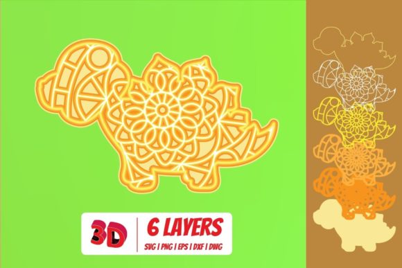 Dinosaurs 5 3D SVG Cut File
