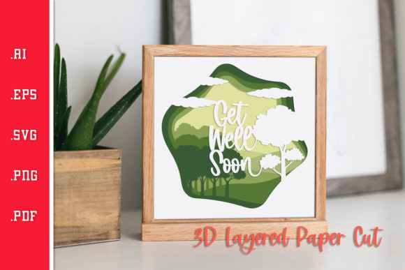 Get Well Soon Wishing Card 3D Layered: Graphics and Crafts