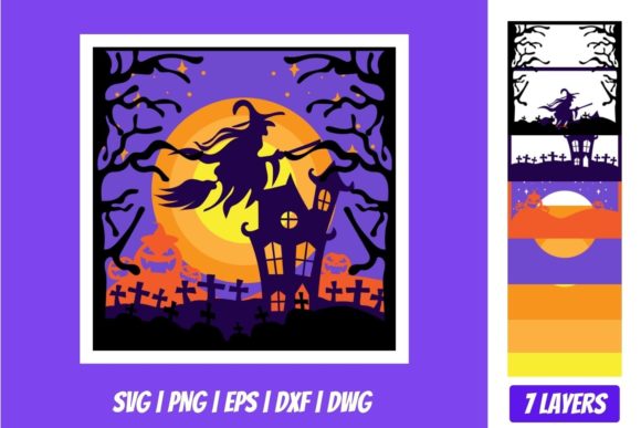 Halloween Shadowbox 3 3D SVG