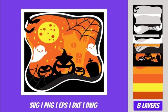 Halloween Shadowbox 3D SVG for Local Branding