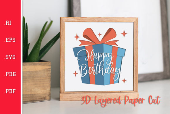 Happy Birthday Gift - 3D Paper Cut