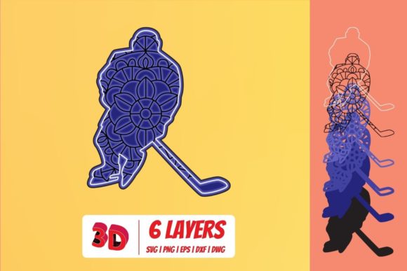 Hockey Player 3D SVG Cut File
