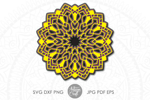Layered Mandala SVG, 3D SVG