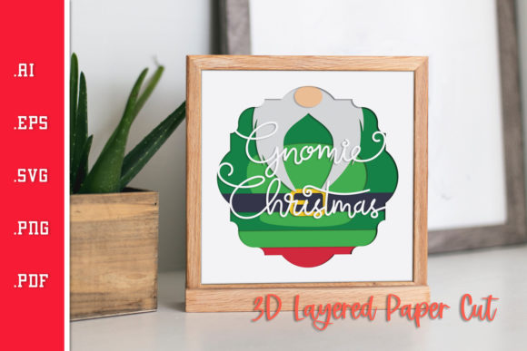 Merry Gnomie Christmas - 3D Layered Graphics