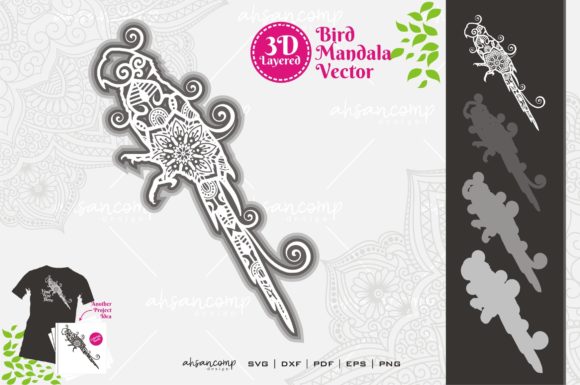 Parrot Mandala 3D SVG for Shadow Boxes